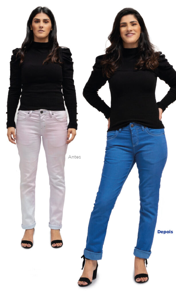 Fotos tingimento Azul Bic